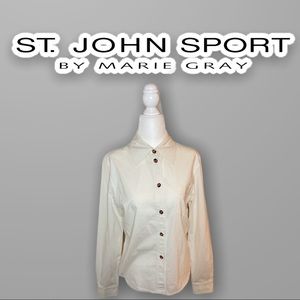 ⭐️St. John White Button Up with Lady Bug Buttons